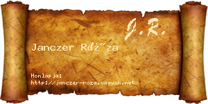 Janczer Róza névjegykártya