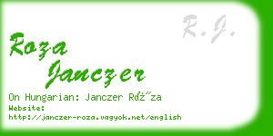 roza janczer business card